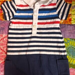Gymboree Navy and Red Striped Polo